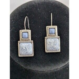 Liz Claiborne Dangle Style Denim Lapis Lazuli Earrings